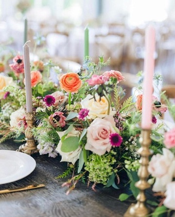 Wedding centerpiece with candles